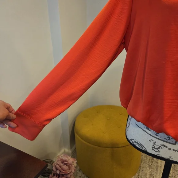 Karl Lagerfeld Vibrant Orange  Blouse,Long Sleeves, Size M. - Picture 4 of 14